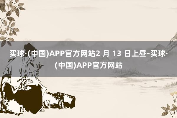 买球·(中国)APP官方网站2 月 13 日上昼-买球·(中国)APP官方网站