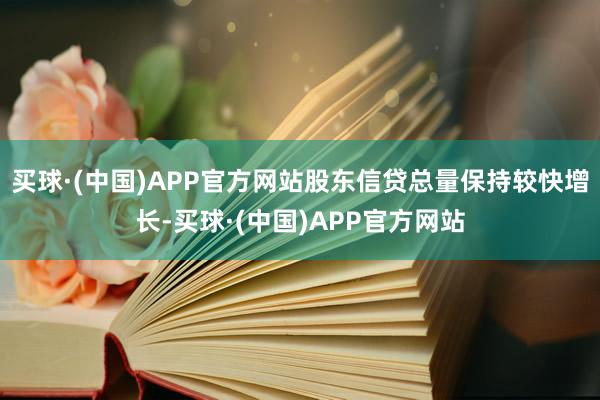 买球·(中国)APP官方网站股东信贷总量保持较快增长-买球·(中国)APP官方网站