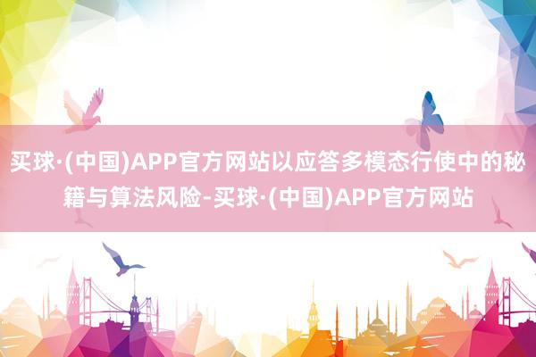 买球·(中国)APP官方网站以应答多模态行使中的秘籍与算法风险-买球·(中国)APP官方网站