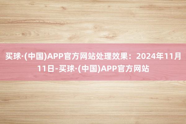 买球·(中国)APP官方网站处理效果：2024年11月11日-买球·(中国)APP官方网站